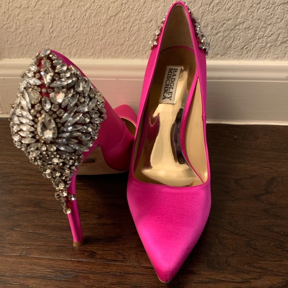 badgley mischka hot pink shoes